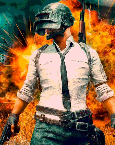 

Картина по номерам "Поле битвы PUBG"