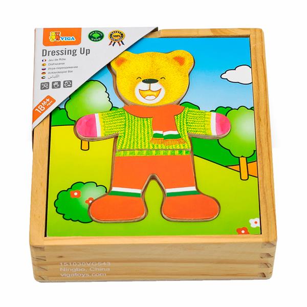 

Деревянный игровой набор Viga Toys Гардероб мишки (56401)