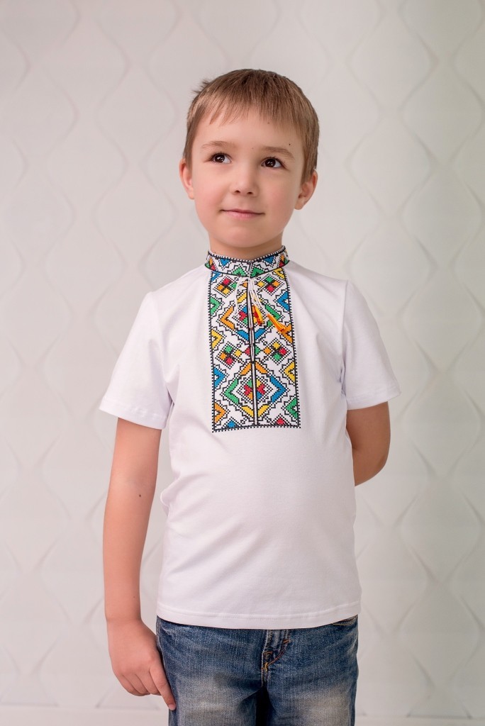 

Вишиванка для хлопця Podolyanka Райдуга 92 Біла