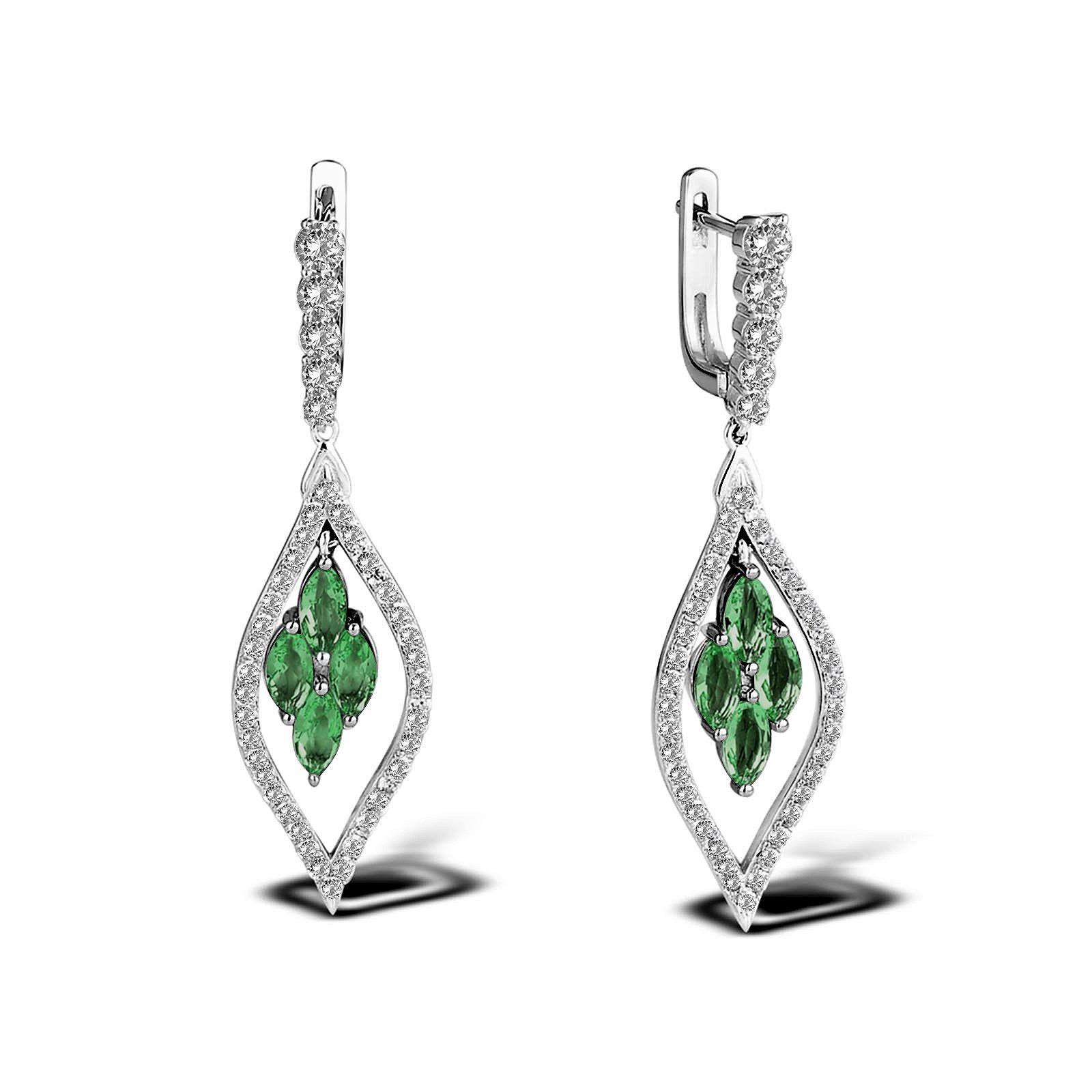

Серьги из серебра с куб. циркониями и хрусталем 1716236