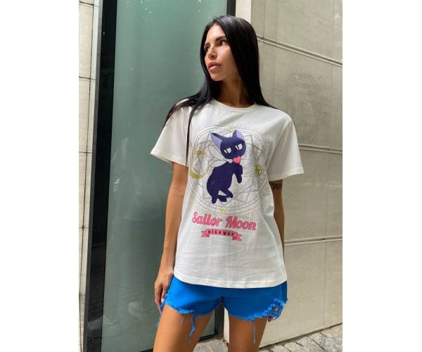 

Футболка Аниме с кошкой Modern Boutique белый, S Ф026