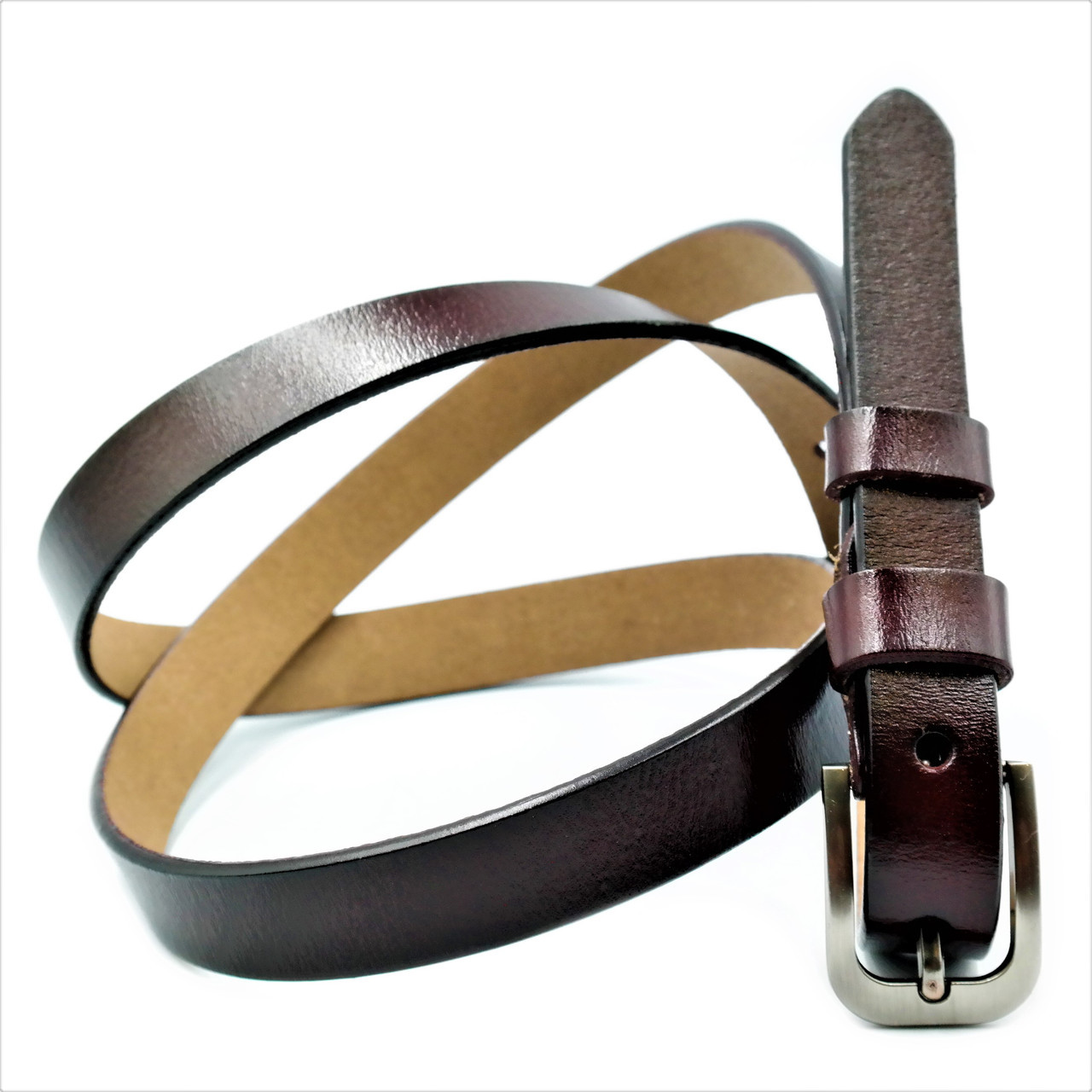 

Кожаный ремень Weatro пояс коричневый Пряжка классическая 110-115 см