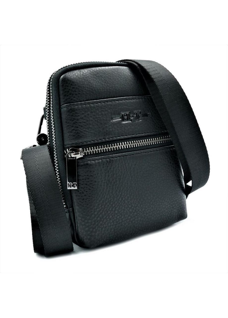 

Мужская кожаная сумка H.T.Leather чёрного цвета 17 х 13 х 5 см