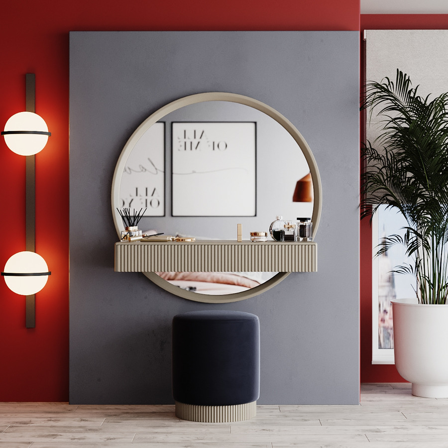 

Трюмо с пуфиком Fenster Камри Капучино-синее