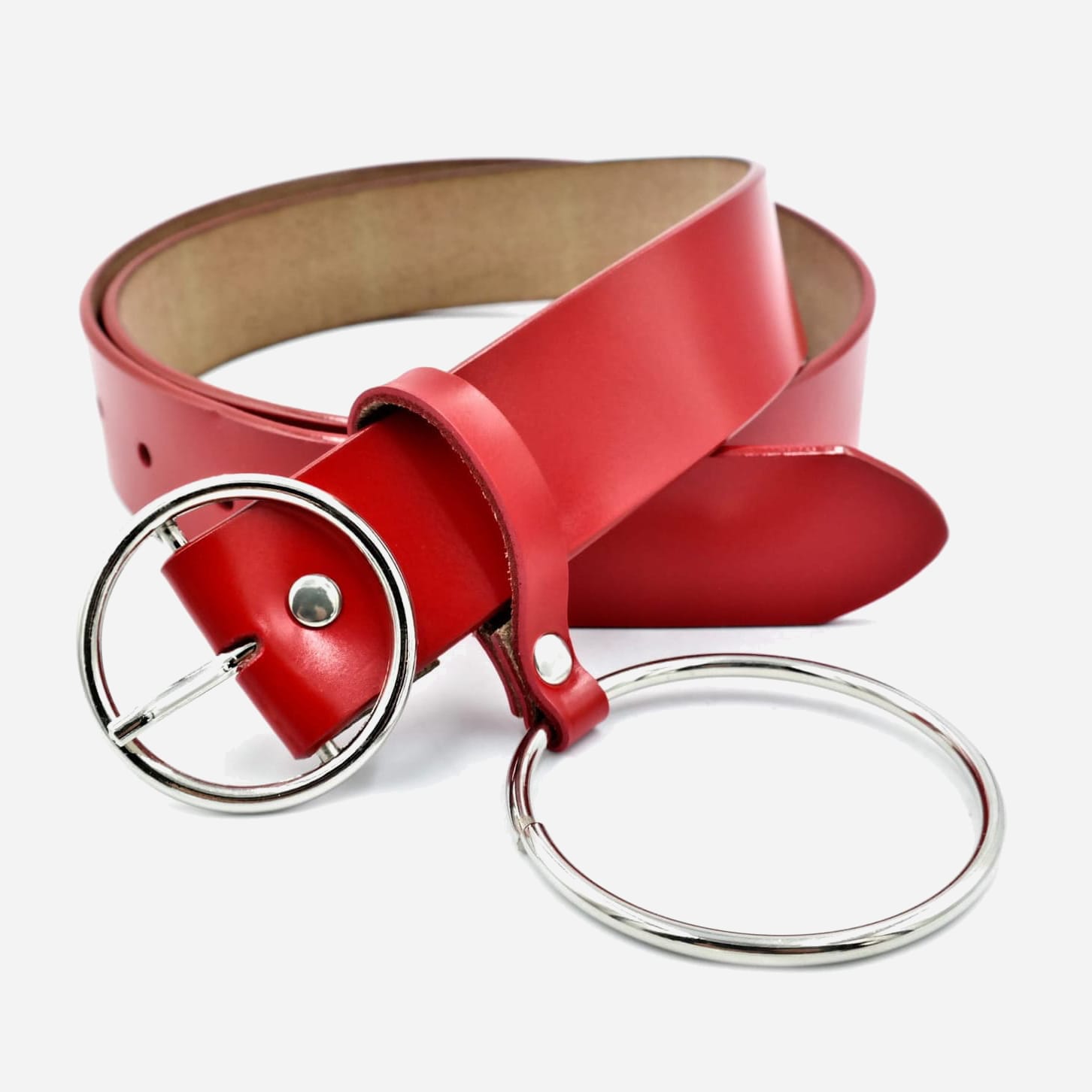 

Женский ремень кожаный IBR nwzh-35k-0076 110-115 см Красный