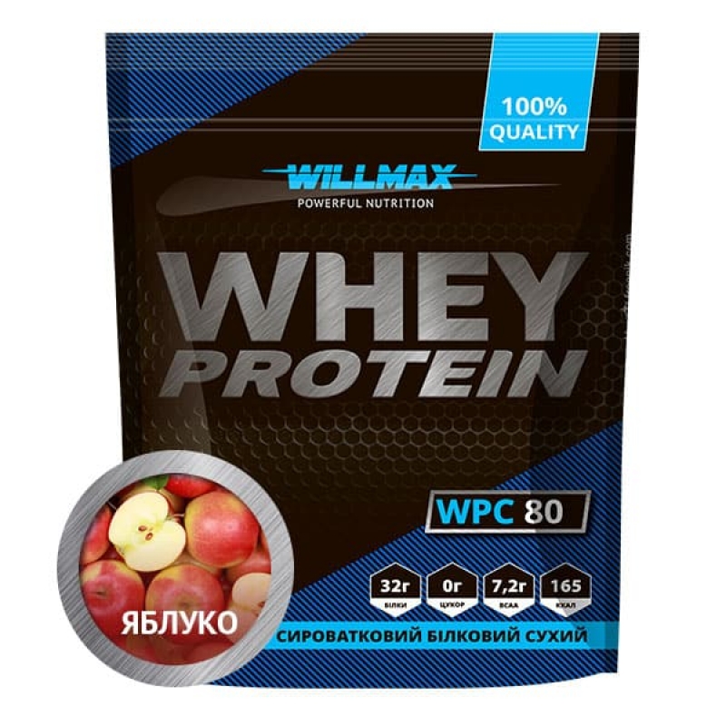 

Сывороточный протеин концентрат Willmax Whey Protein 80 1000 грамм Яблоко