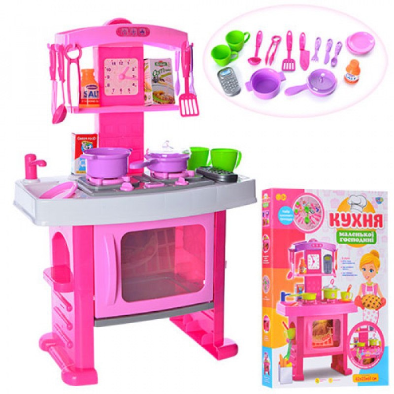 

Игровой набор для девочки, детская кухня KITCHEN 661-51, розовый