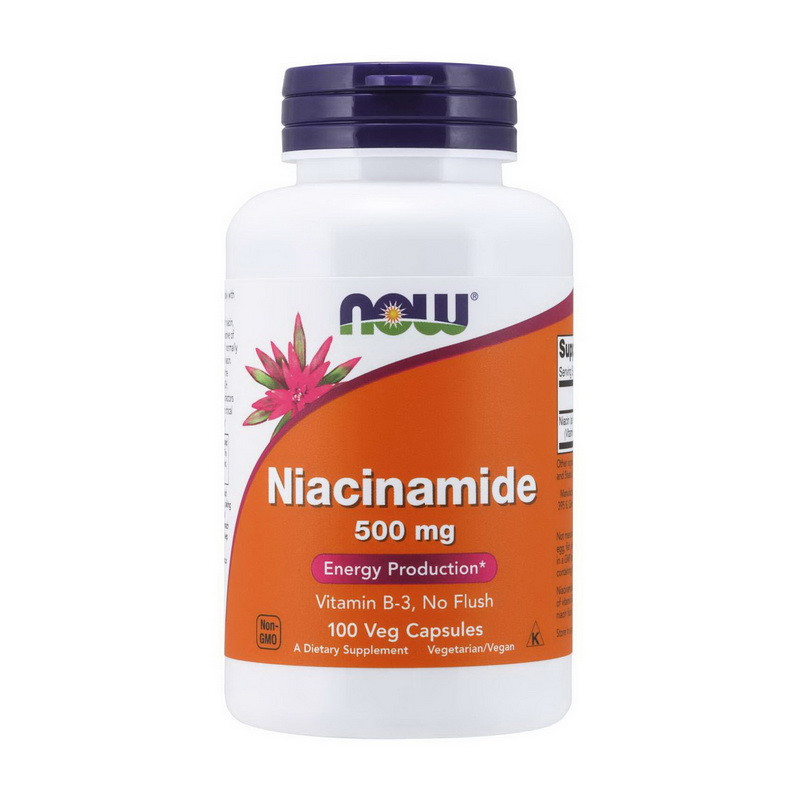 

Ниацин (как ниацинамид) (витамин B-3) Нау Фудс / Now Foods Niacinamide 500 mg (100 veg caps)