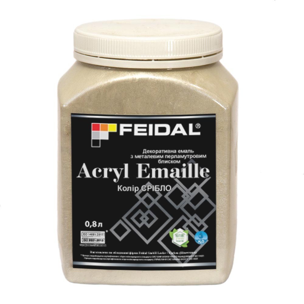 

Декоративная эмаль 0,8л FEIDAL Acryl Emaille (цвет серебро)