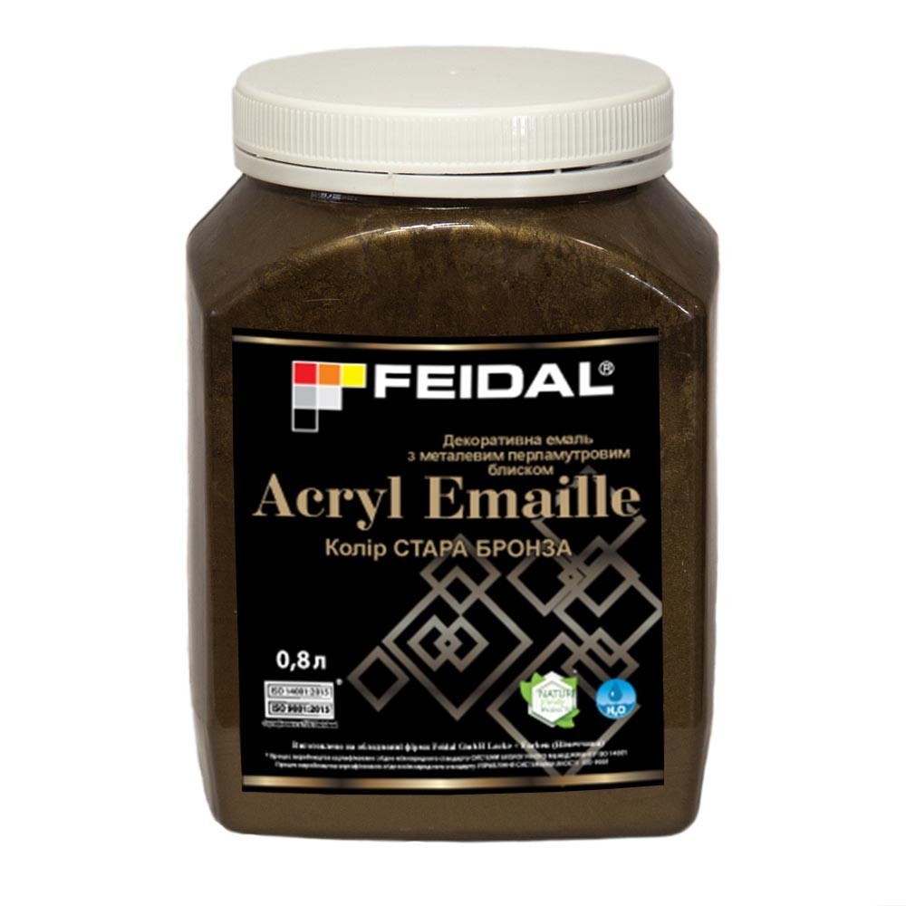 

Декоративная эмаль 0,8л FEIDAL Acryl Emaille (цвет старая бронза)