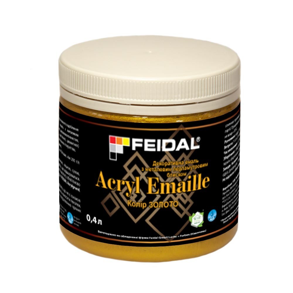 

Декоративная эмаль 0,4л FEIDAL Acryl Emaille (цвет золото)
