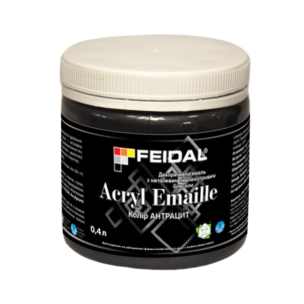 

Декоративная эмаль 0,4л FEIDAL Acryl Emaille (цвет антрацит)