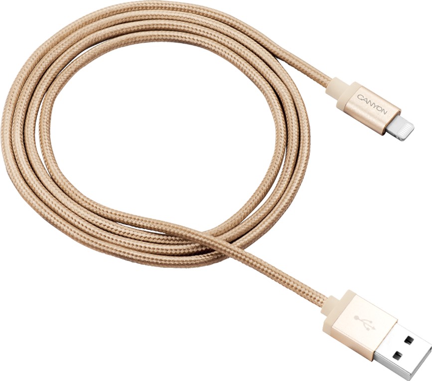 

Кабель Canyon Lightning - USB MFI 0.96 м Gold (CNS-MFIC3GO)
