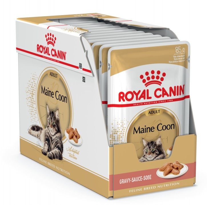 

Упаковка влажного корма для котов от 15 месяцев Royal Canin Maine Coon Adult в соусе 12 шт по 85 г (9003579001202)