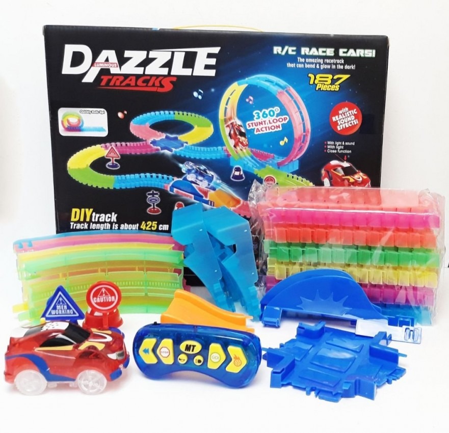 

Детский трек для машинок на пульте управления DAZZLE TRACKS 187