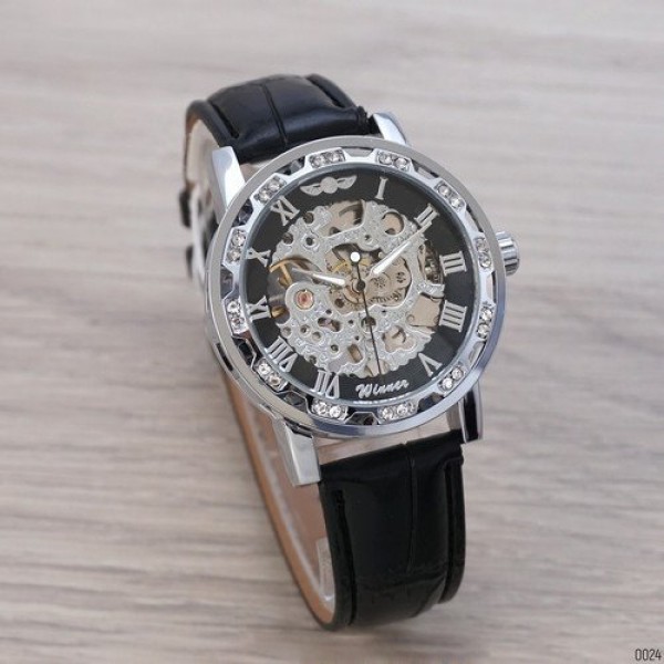 

Часы Winner 8012 Diamonds Automatic Black-Silver