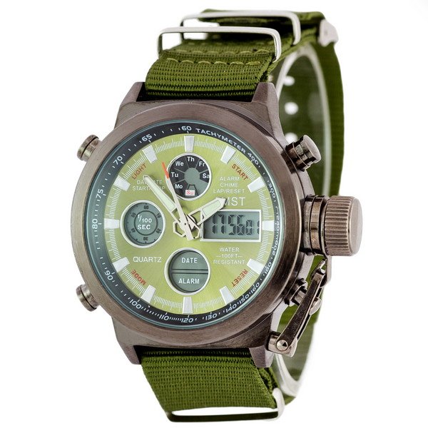 

Часы AMST Black-Green Green Wristband