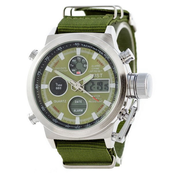 

Часы AMST Silver-Green Green Wristband