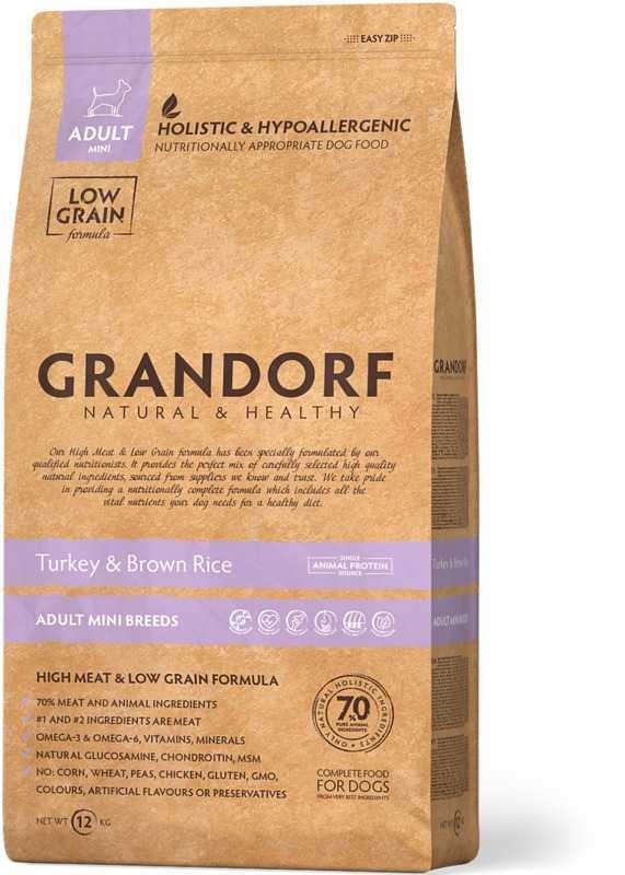 

Сухой корм Grandorf Turkey&Brown Rice Adult Mini с индейкой и бурым рисом для взрослых собак малых пород 3 кг (5404009515735)