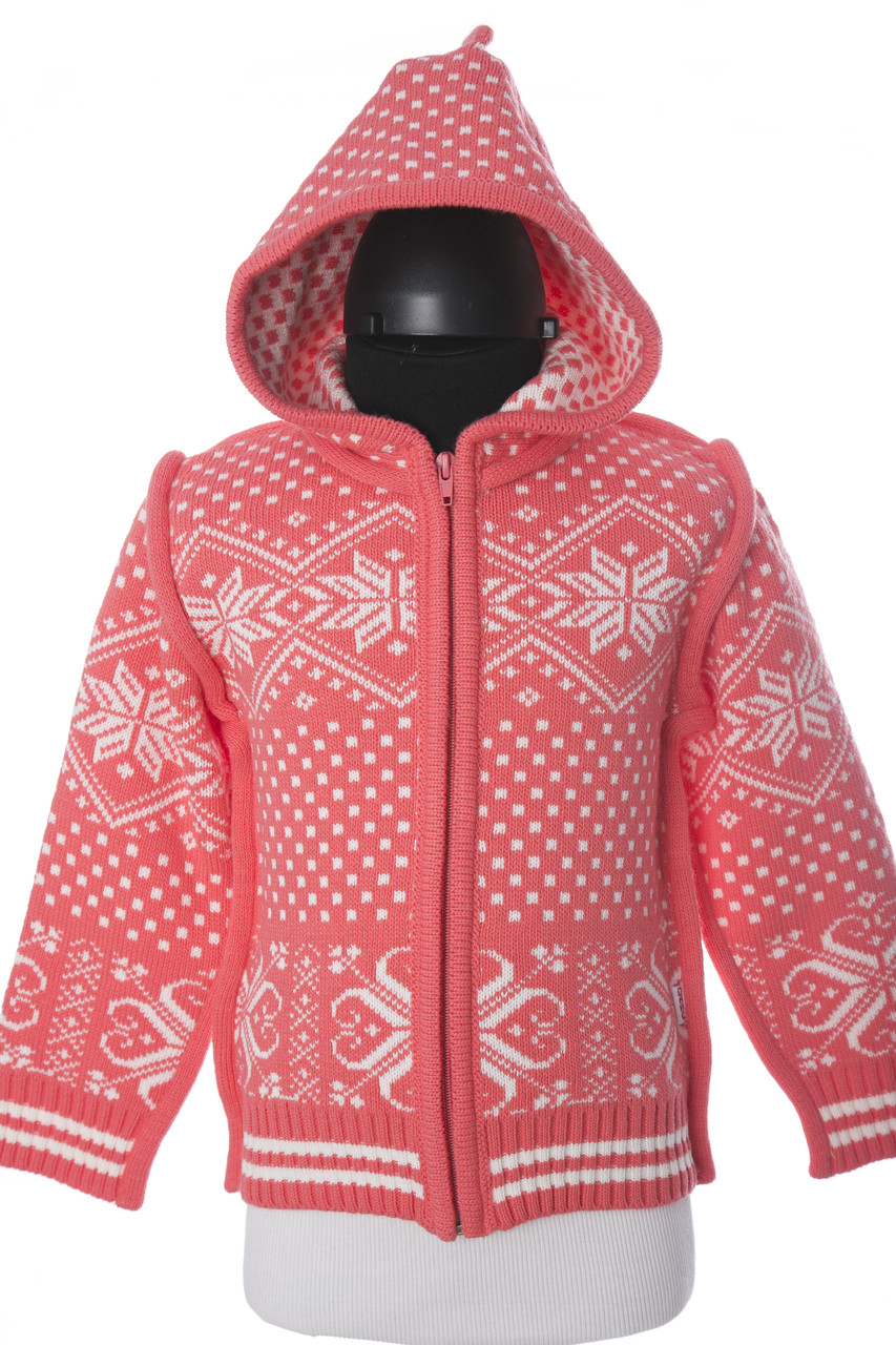 

Жакет детский ДАЙС вязаный с капюшоном коралловый 07242866 рост 98