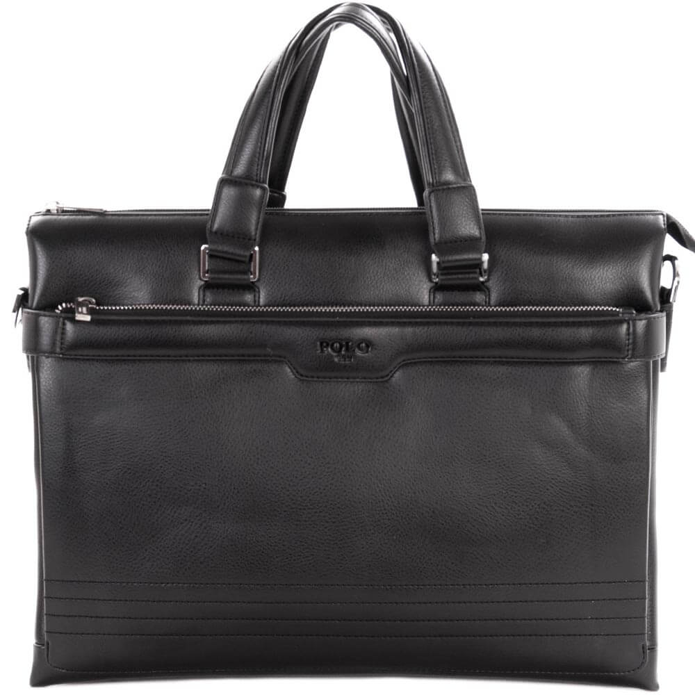 

Мужская сумка портфель экокожа повседневная черная А4 Polo (1872 black)