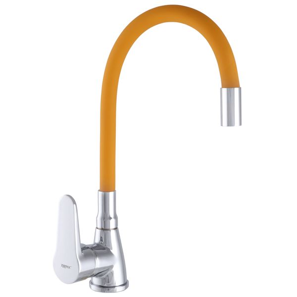 

Смеситель для кухни ZERIX SOP7 146 с оранжевым гибким изливом (ZX2657)