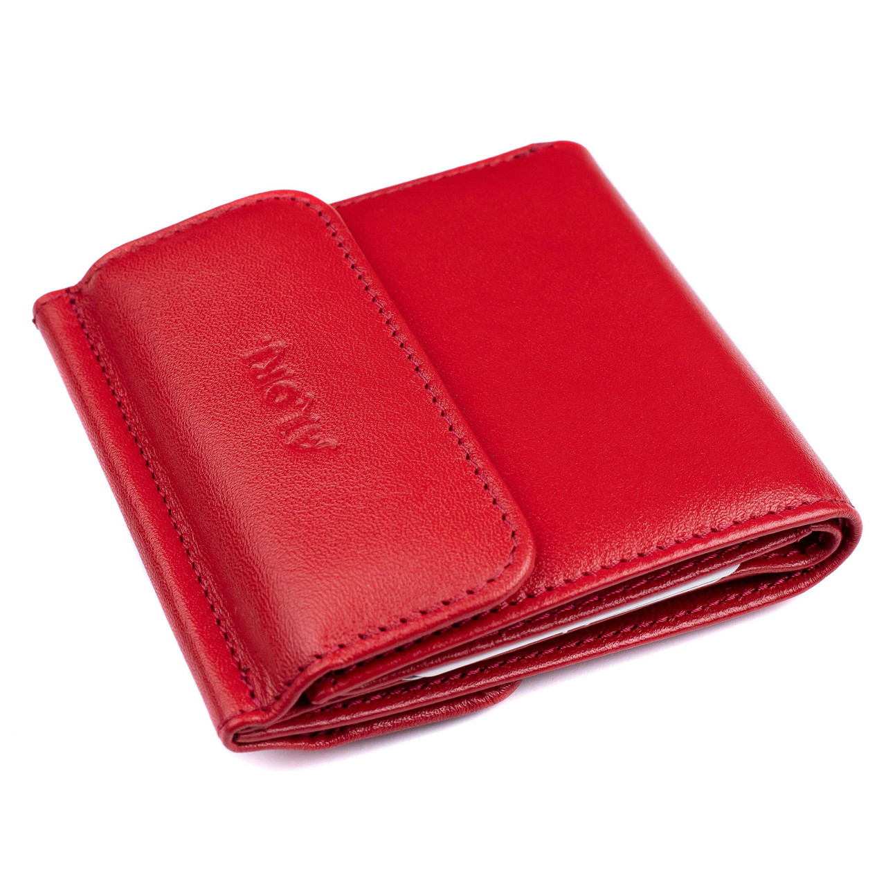 

Кошелёк-мини женский ALORI натуральная гладкая кожа, красный MA-02-1 Red