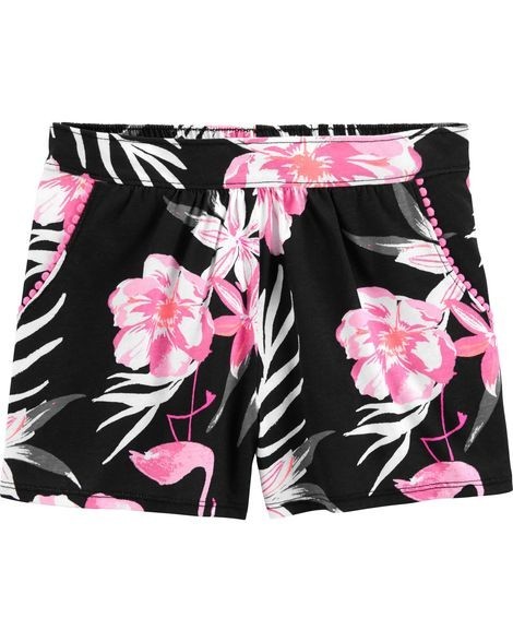

Шорты OshKosh 4-5 лет Tropical Floral 110-116 см Черные с розовым