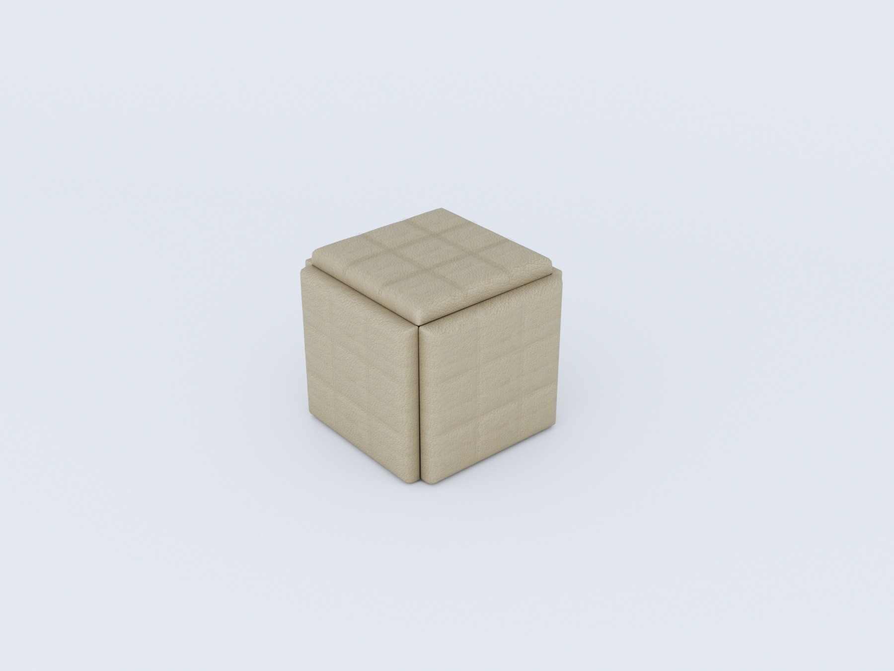 

Пуф трансформер KRT design 5 в 1 белый каркас бежевый кожзам 41x41x45 см