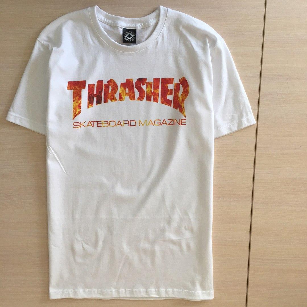 

Футболка белая LOYS Thrasher skateboard fire, Футболка белая LOYS Thrasher skateboard fire S