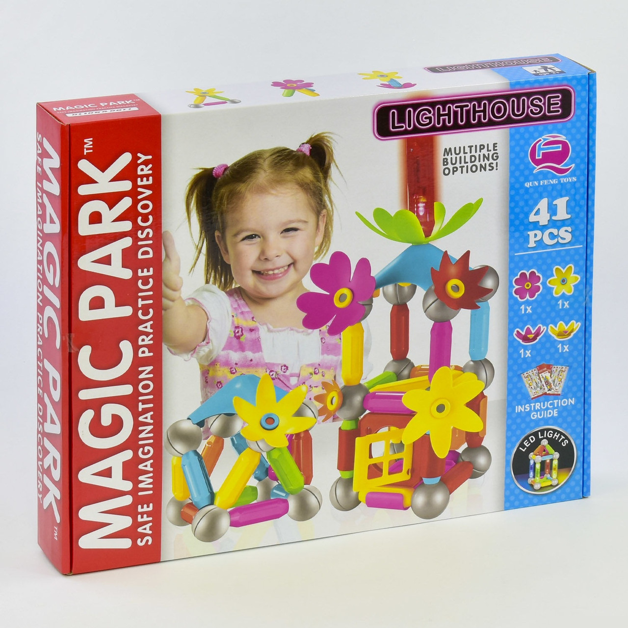 

Конструктор магнитный QF 8618 Magic Park, 41 деталь, 1 деталь с подсветкой