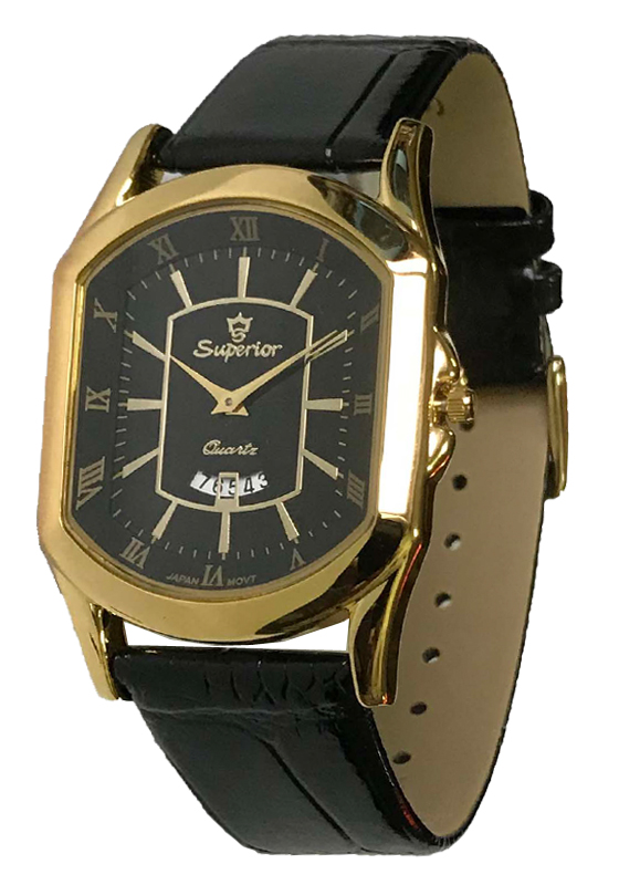 

Мужские часы Superior классика, прямоугольные (5333 gold black)