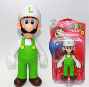 

Фигурка Super Mario Super Size Luigi Луиджи белая шляпа 23см блистер