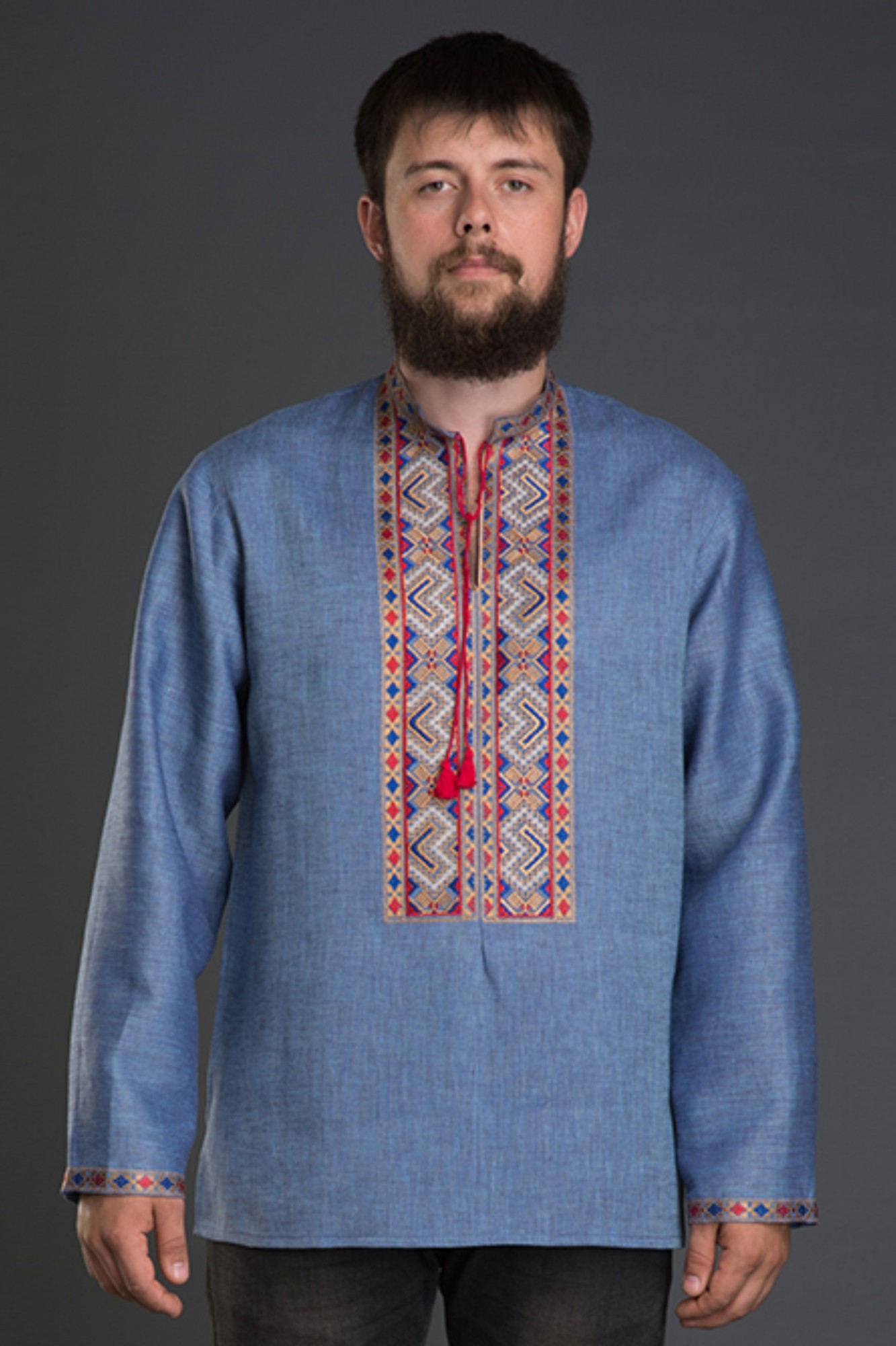 

Мужская вышиванка Folk Fashion "Лідер" XL синяя