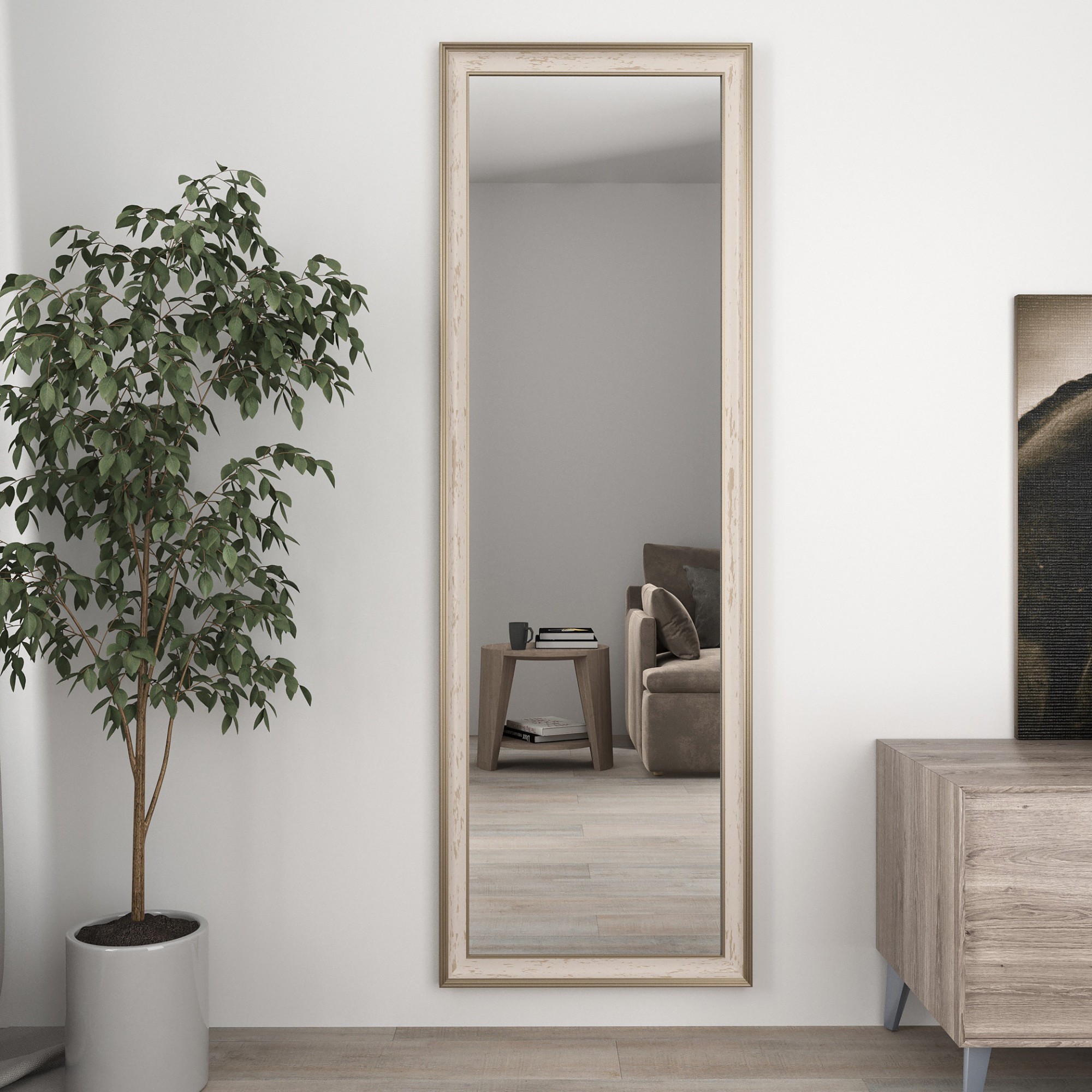 

Зеркало в полный рост настенное 180х60 Бежевое Black Mirror 5835-305 в спальню коридор ванную прихожую зал