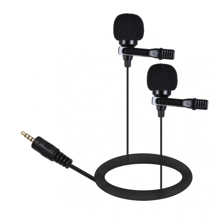 

Петличный микрофон двойной с 6 м кабелем AriMic Dualmic черный 73