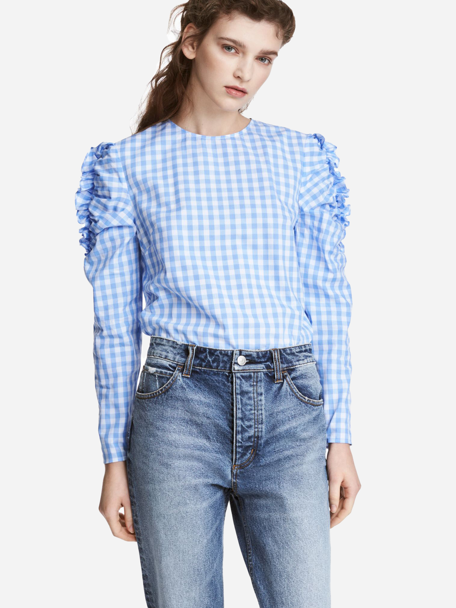

Блузка H&M 6091103  Голубая, Блузка H&M 6091103 32 Голубая