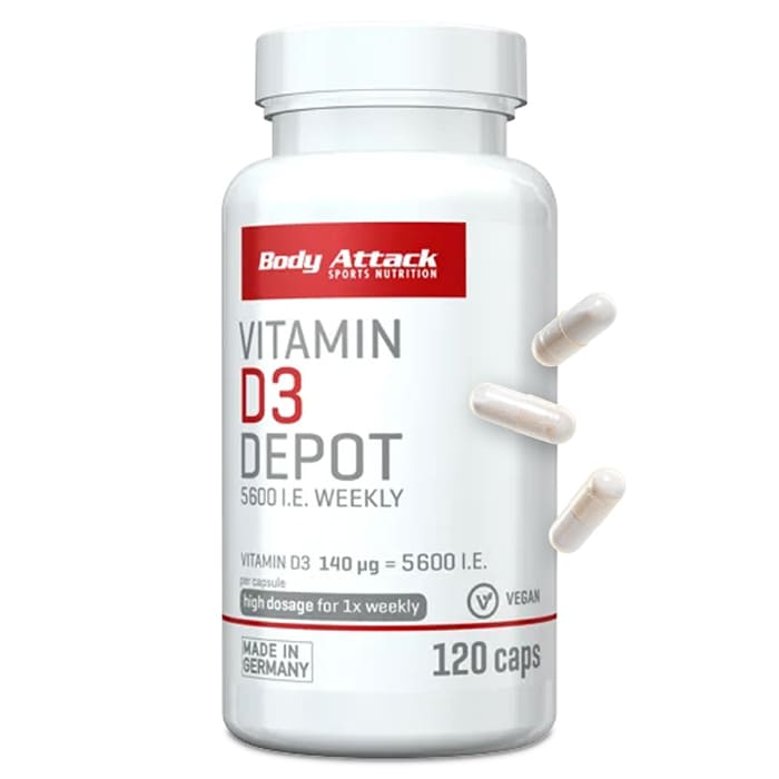 

Витамины Body Attack Vitamin D3 Depot 120 капсул (4384303690)