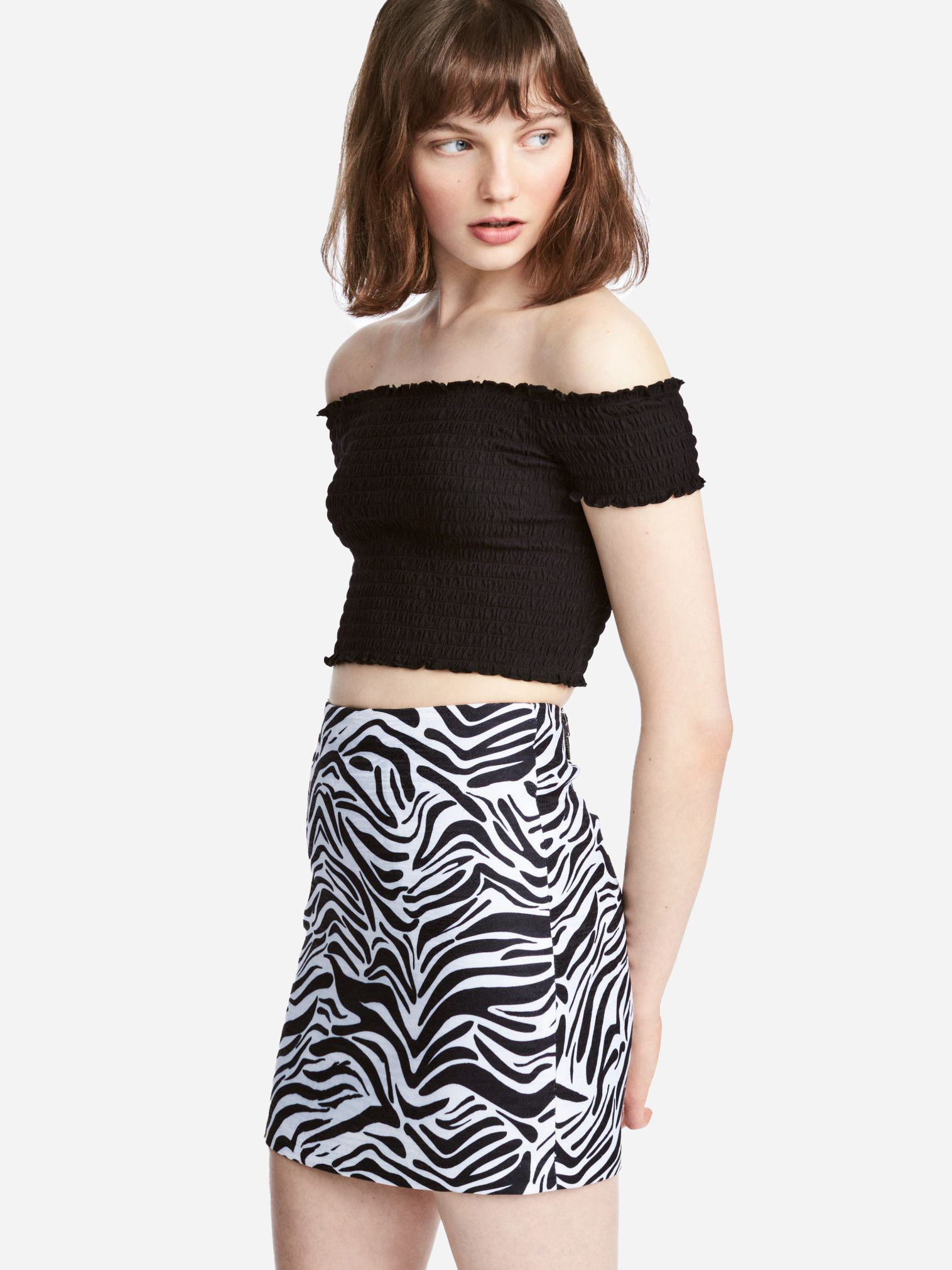 

Юбка H&M 7160229  Черная с белым, Юбка H&M 7160229 32 Черная с белым