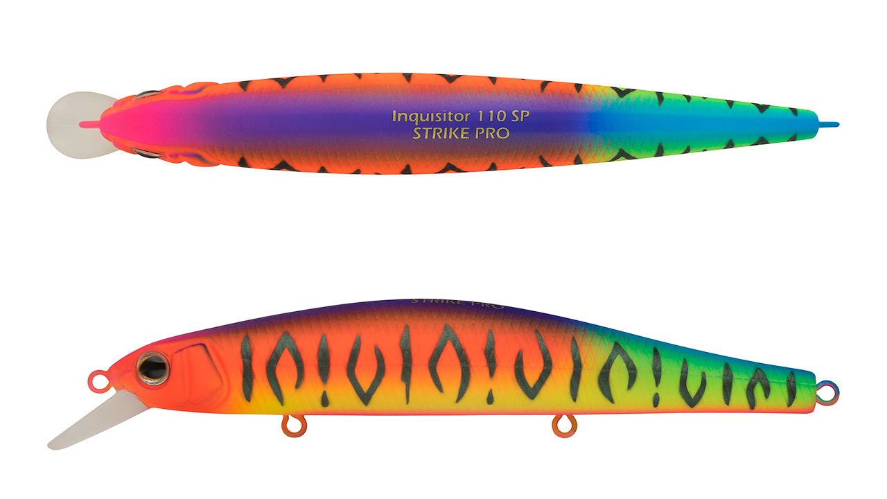 

Воблер Минноу Strike Pro Inquisitor 110SP, 110 мм, 16,2 гр, Загл. 0,8м.-1,5м., Нейтральный, цвет: A244S Parrot Mat Tiger, (EG-193B-SP#A244S) (121017)