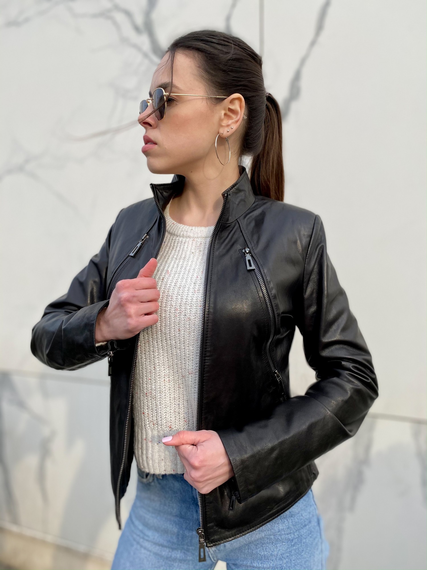 

Женская кожаная куртка 5Molniy  Черный 9967, Женская кожаная куртка 5Molniy 6XL Черный 9967