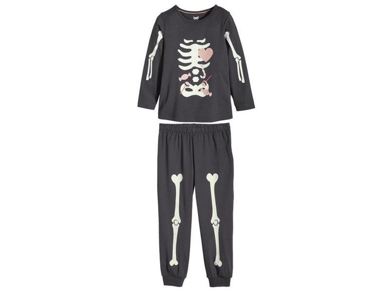 

Хлопковая пижама Lupilu пижама на девочку светится в темноте скелет серая 98-104 см 1901
