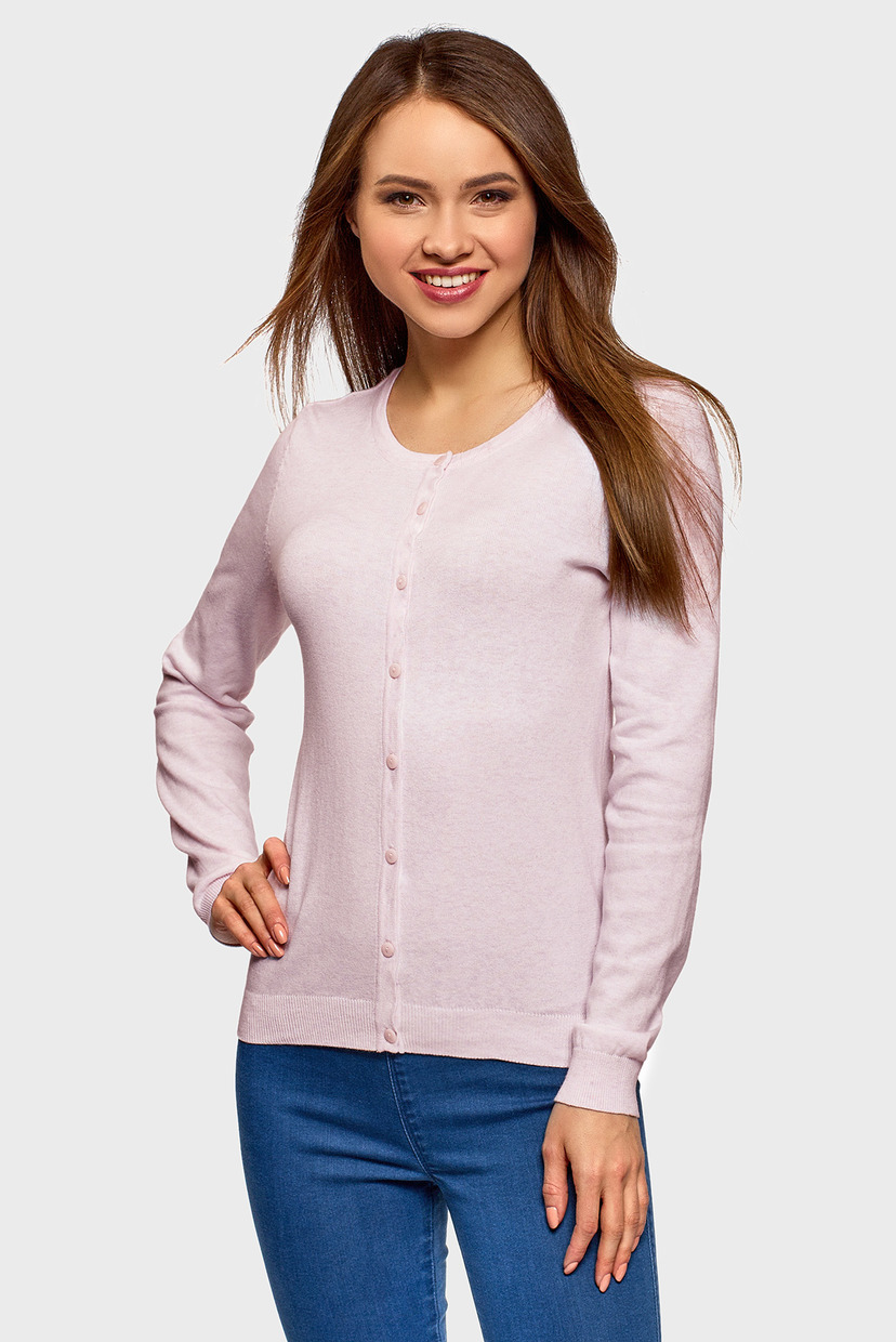

Женский розовый кардиган Oodji XXS 63212568B/46192/4000M