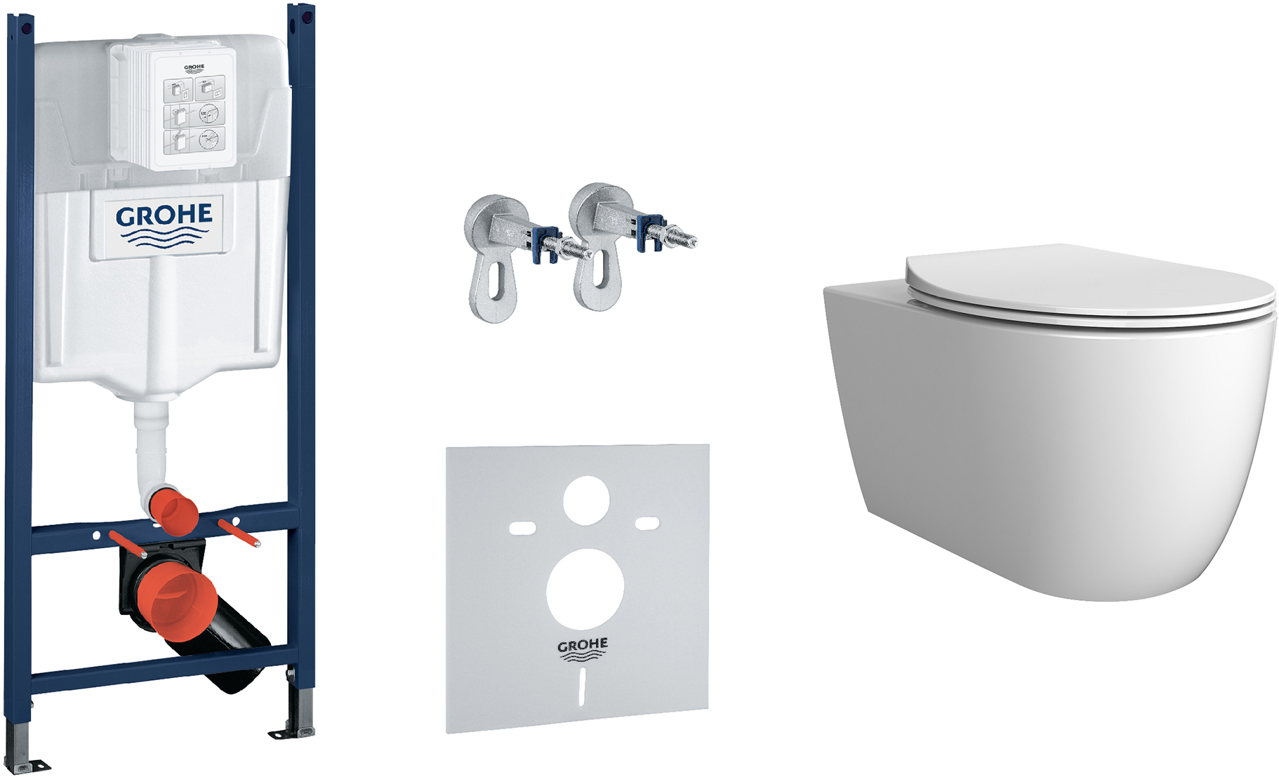 

Инсталляция GROHE Rapid SL 3884000G с унитазом DEVIT Acqua New Clean Pro 3020155 Rimless с сиденьем Soft Close Quick-Fix дюропласт