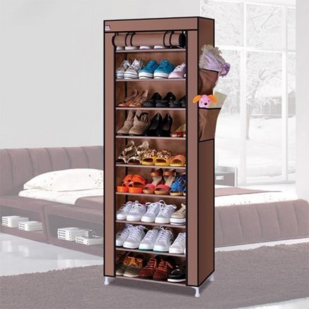 

Складной стеллаж для хранения обуви на 10 полок Shoe Rack 60 х 30 х 160 (Коричневый)