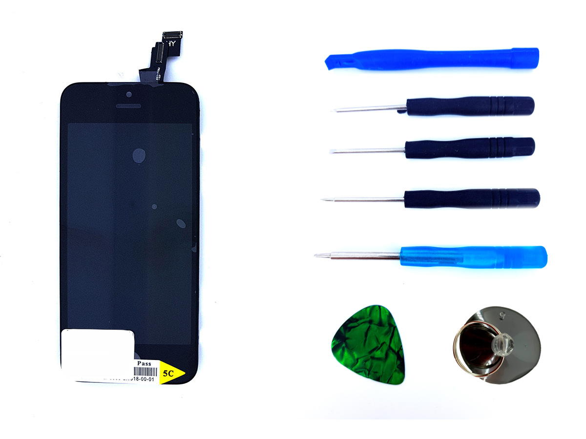 

Дисплейный модуль (дисплей, экран) iPhone 5C черный high copy + набор для замены