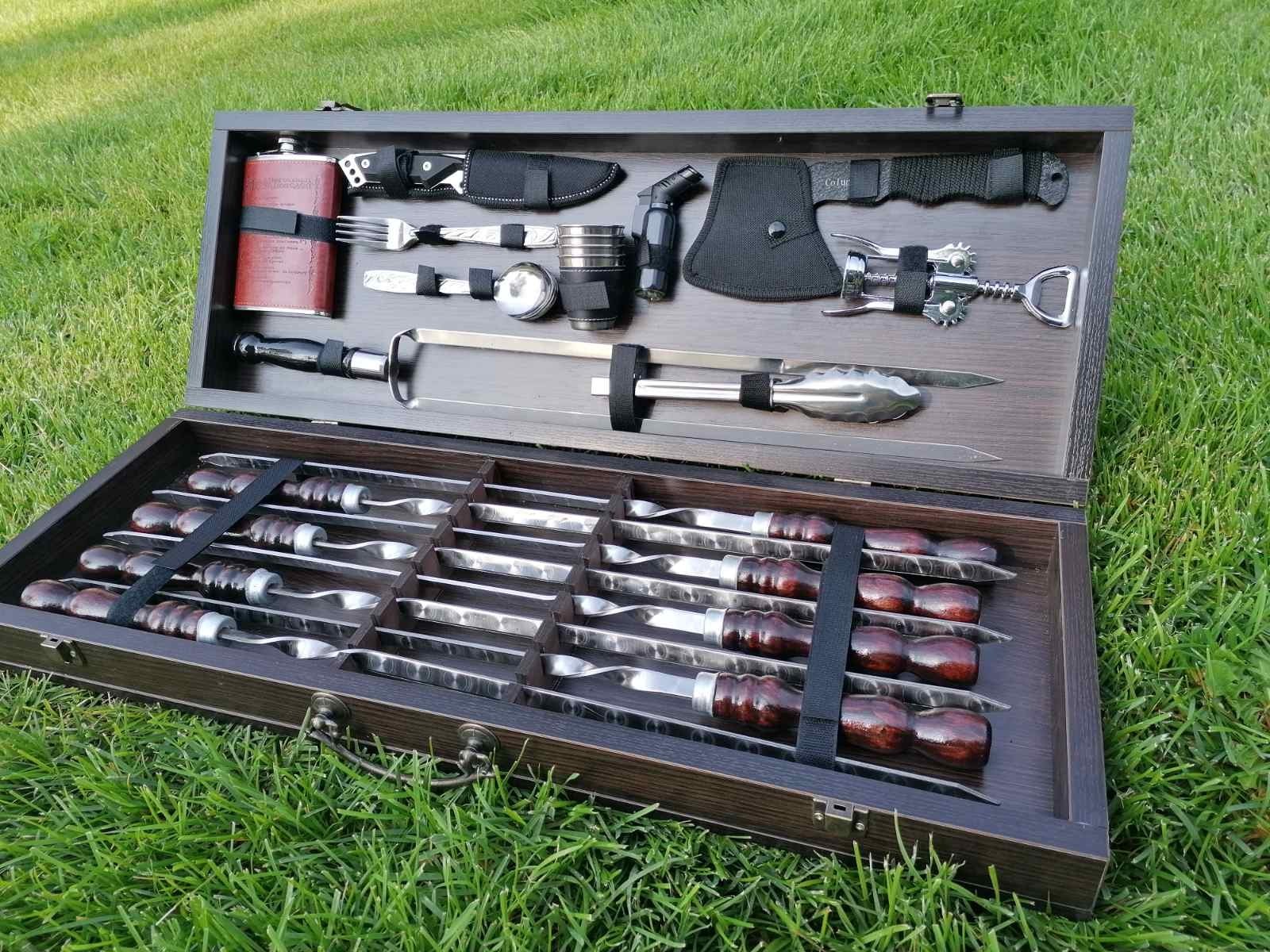 

Туристический набор Cherry Box. Набор шампуров ручной работы Подарок коллеге на праздник Новый год
