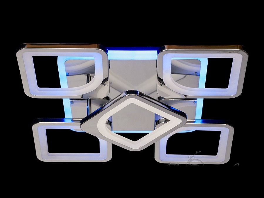 

Потолочная люстра с диммером и LED подсветкой, цвет хром, 110W
