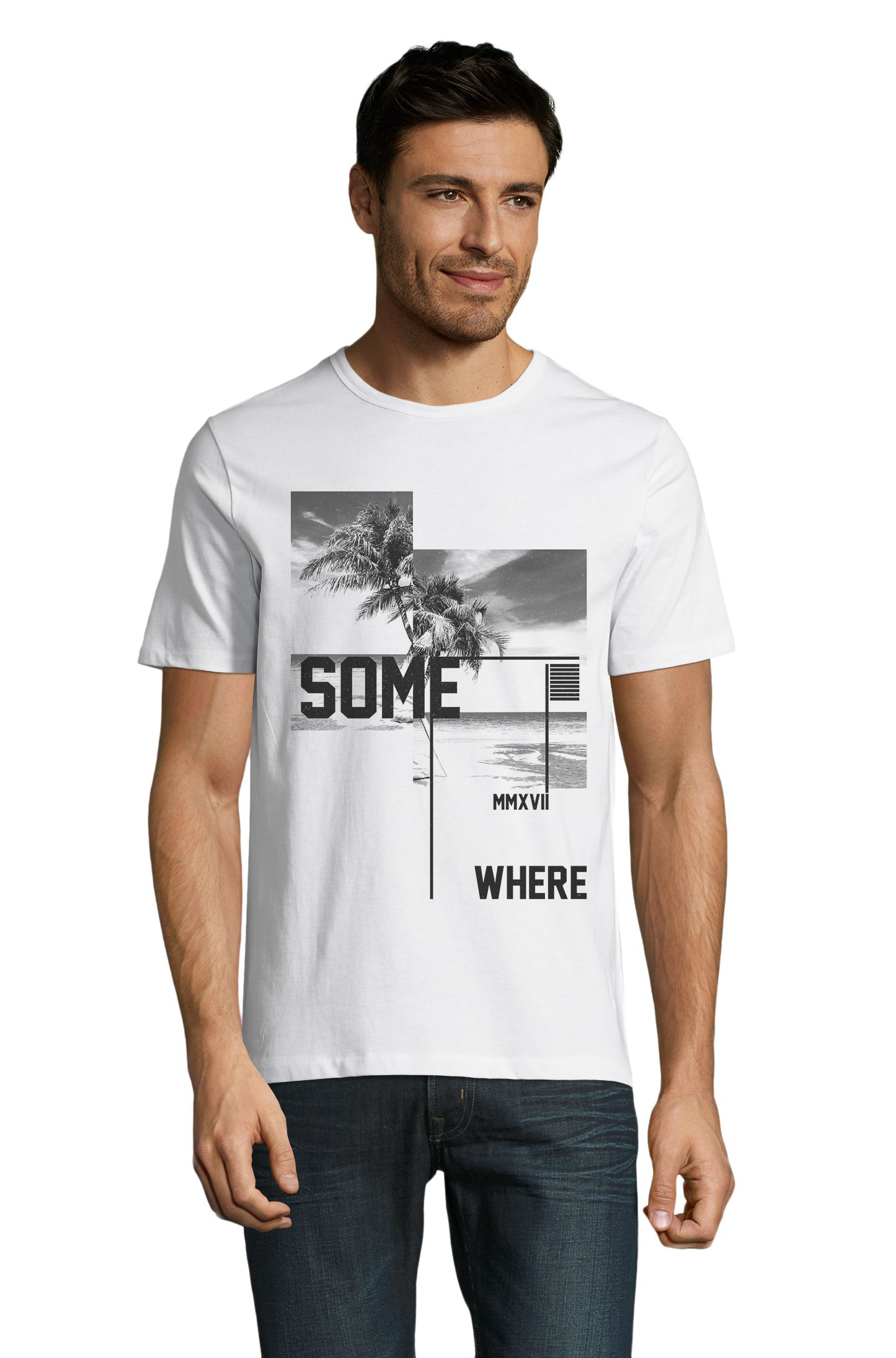 

Футболка с модным принтом OWEAR 4090-M-WH2 XXL Белый