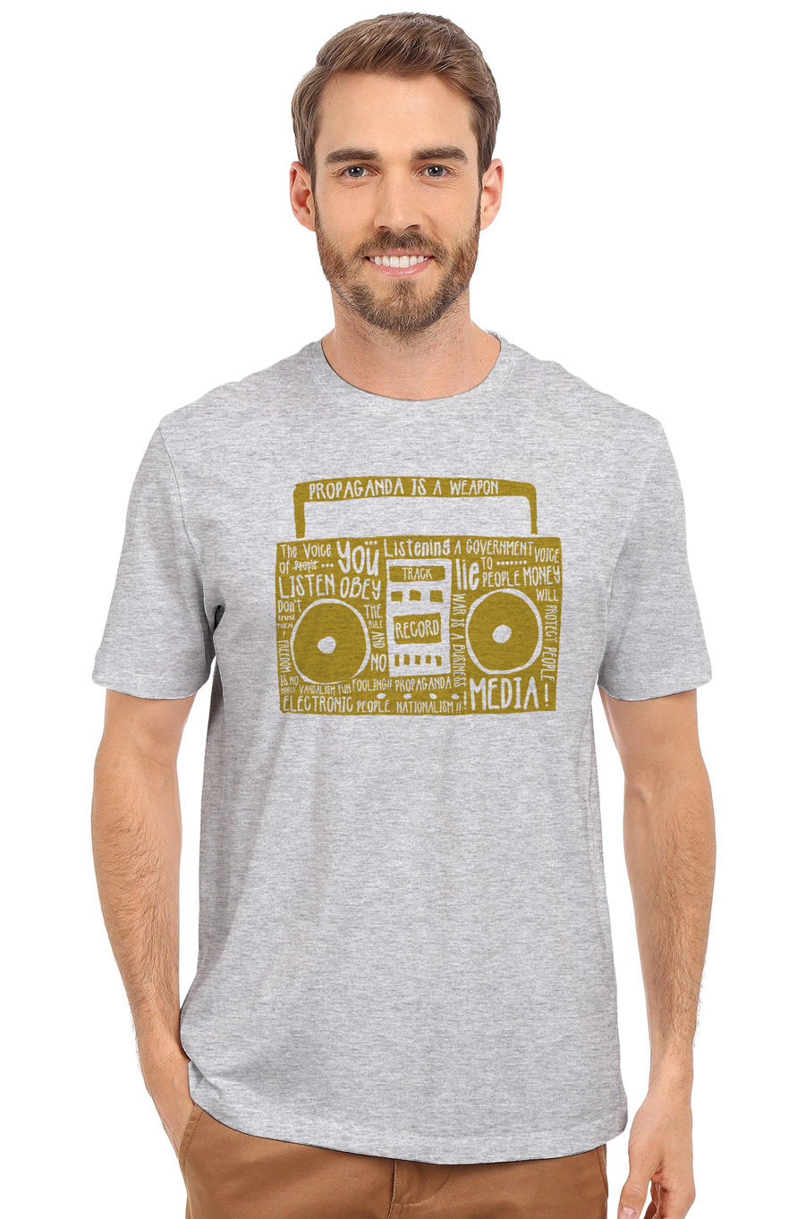 

Футболка OWEAR с принтом Музыка 2799-M-GH8 XXL Серый-меланж